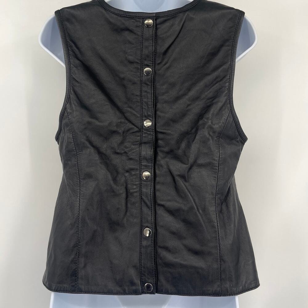 EUC Topshop Black Laser-Cut Sleeveless Lace Overlay Top size 6 - Picture 7 of 12